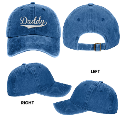 Custom Dad With Kids Names - Personalized Embroidered Distressed Hat
