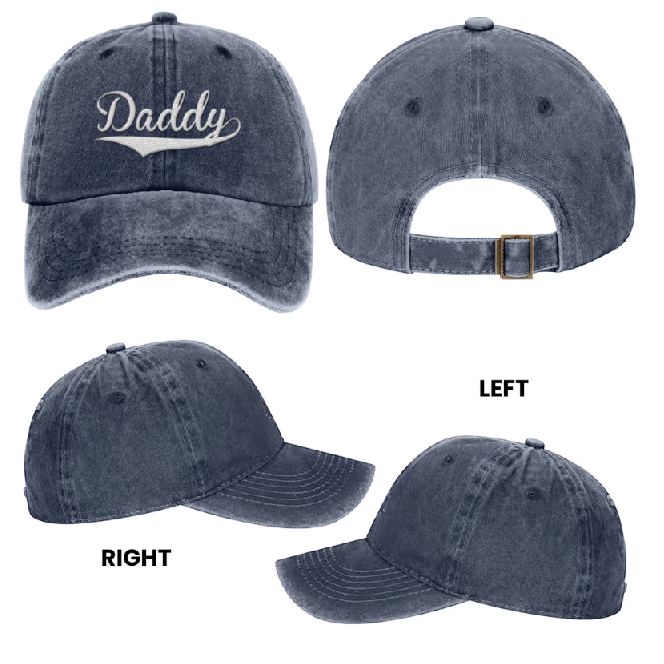 Custom Dad With Kids Names - Personalized Embroidered Distressed Hat