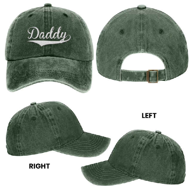 Custom Dad With Kids Names - Personalized Embroidered Distressed Hat