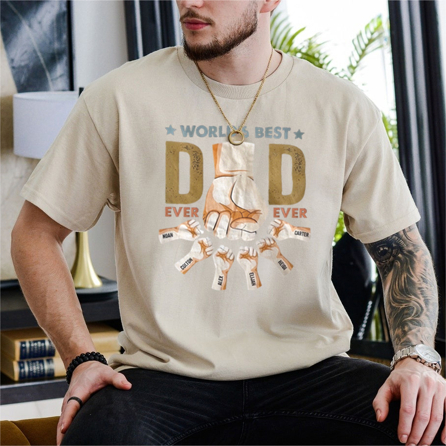 Personalized World's Best Dad Family Hands T-shirt/Sweatshirt/Hoodie