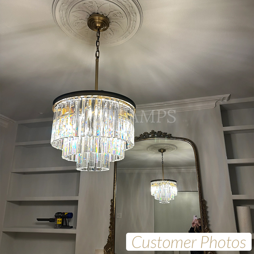 1920s Odeon Square Chandelier 22"