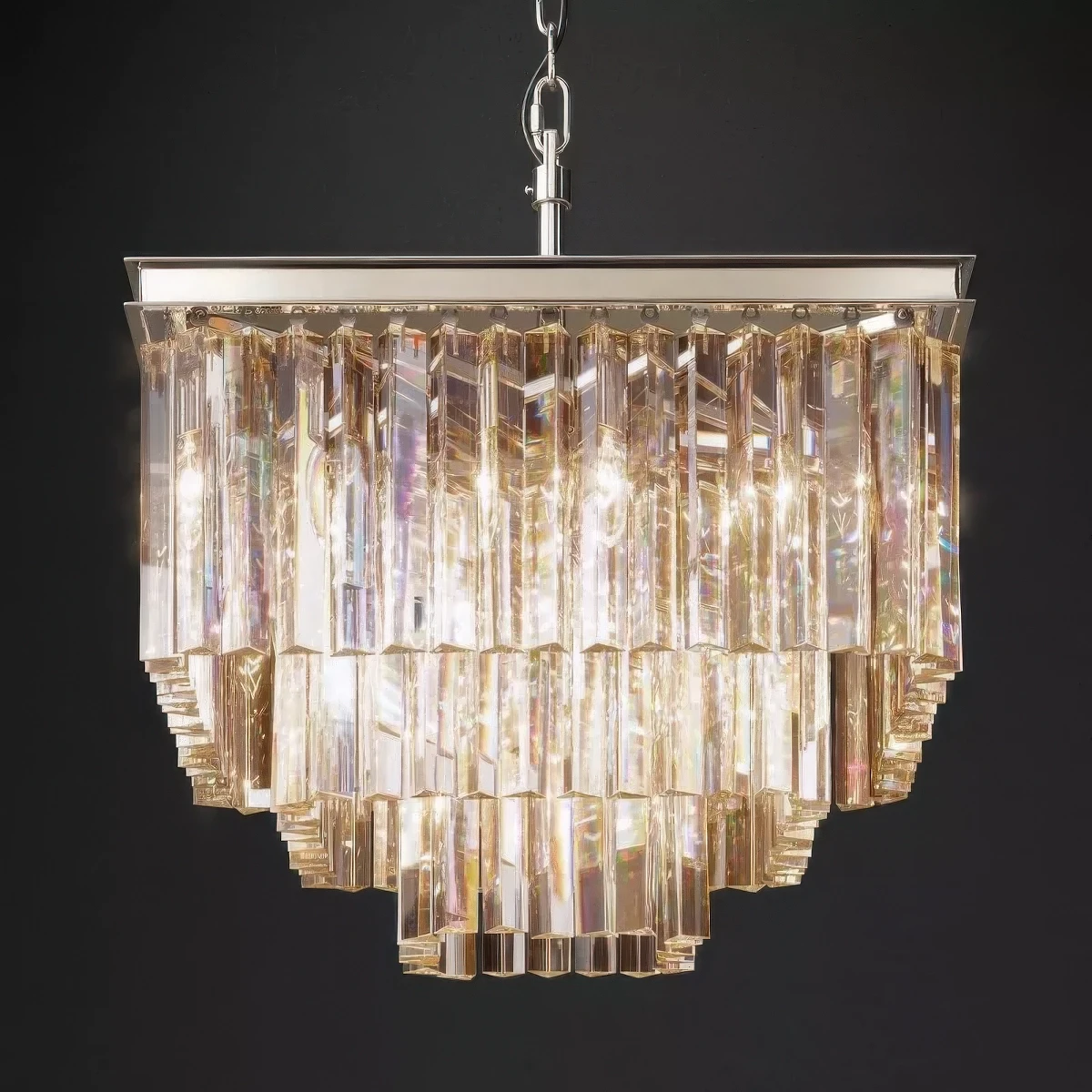 1920s Odeon Square Chandelier