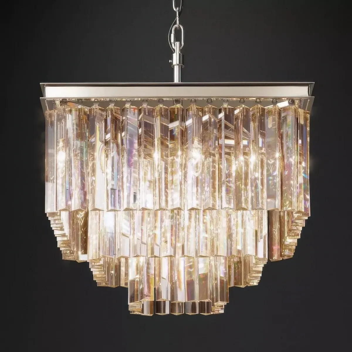 1920s Odeon Square Chandelier