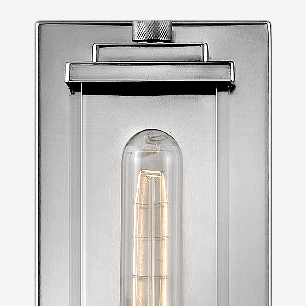 Minimalist Clear Shade Vanity Square Wall Sconce