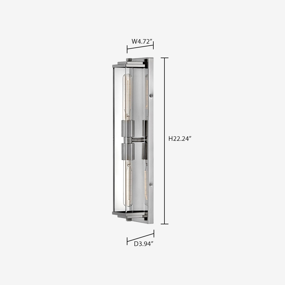 Minimalist Clear Shade Vanity Square Wall Sconce