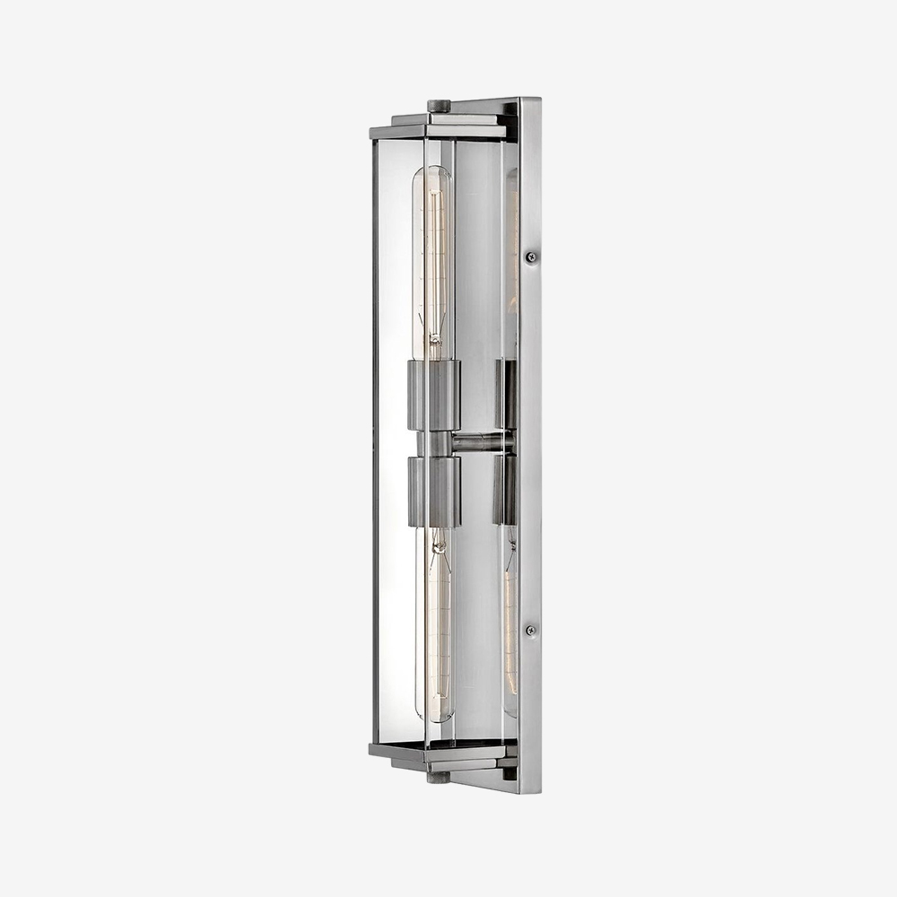 Minimalist Clear Shade Vanity Square Wall Sconce
