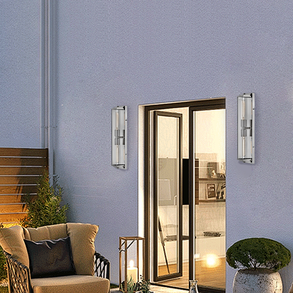 Minimalist Clear Shade Vanity Square Wall Sconce