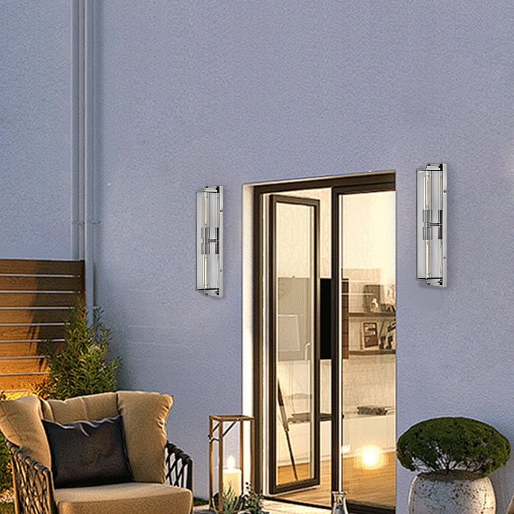 Minimalist Clear Shade Vanity Square Wall Sconce