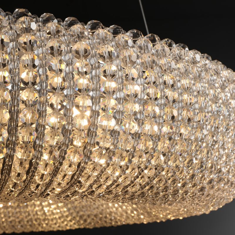 CRYSTAL HALO ROUND LED CHANDELIER 41"