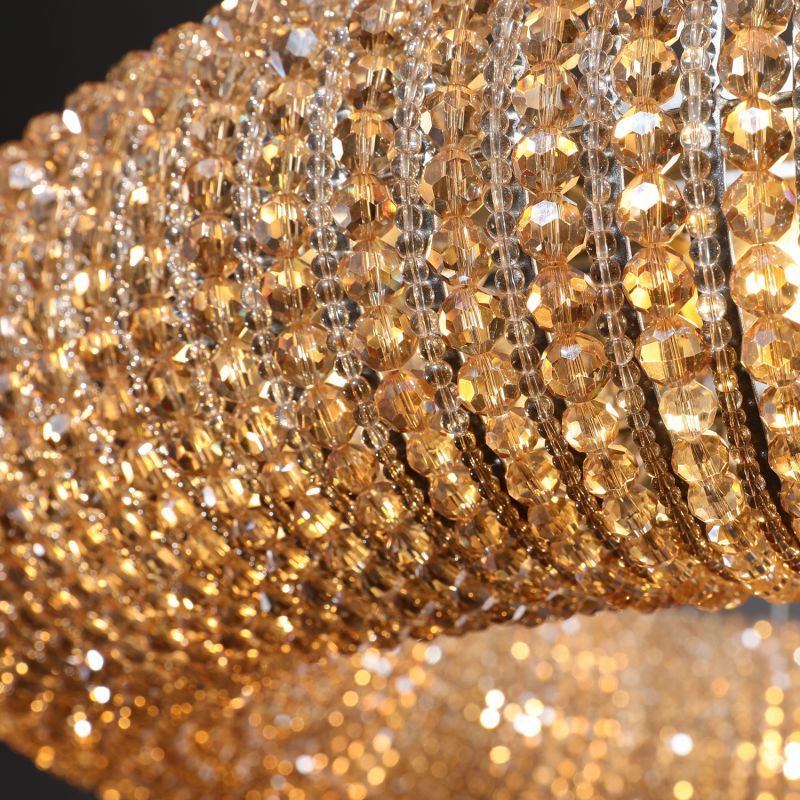 CRYSTAL HALO ROUND LED CHANDELIER 41"