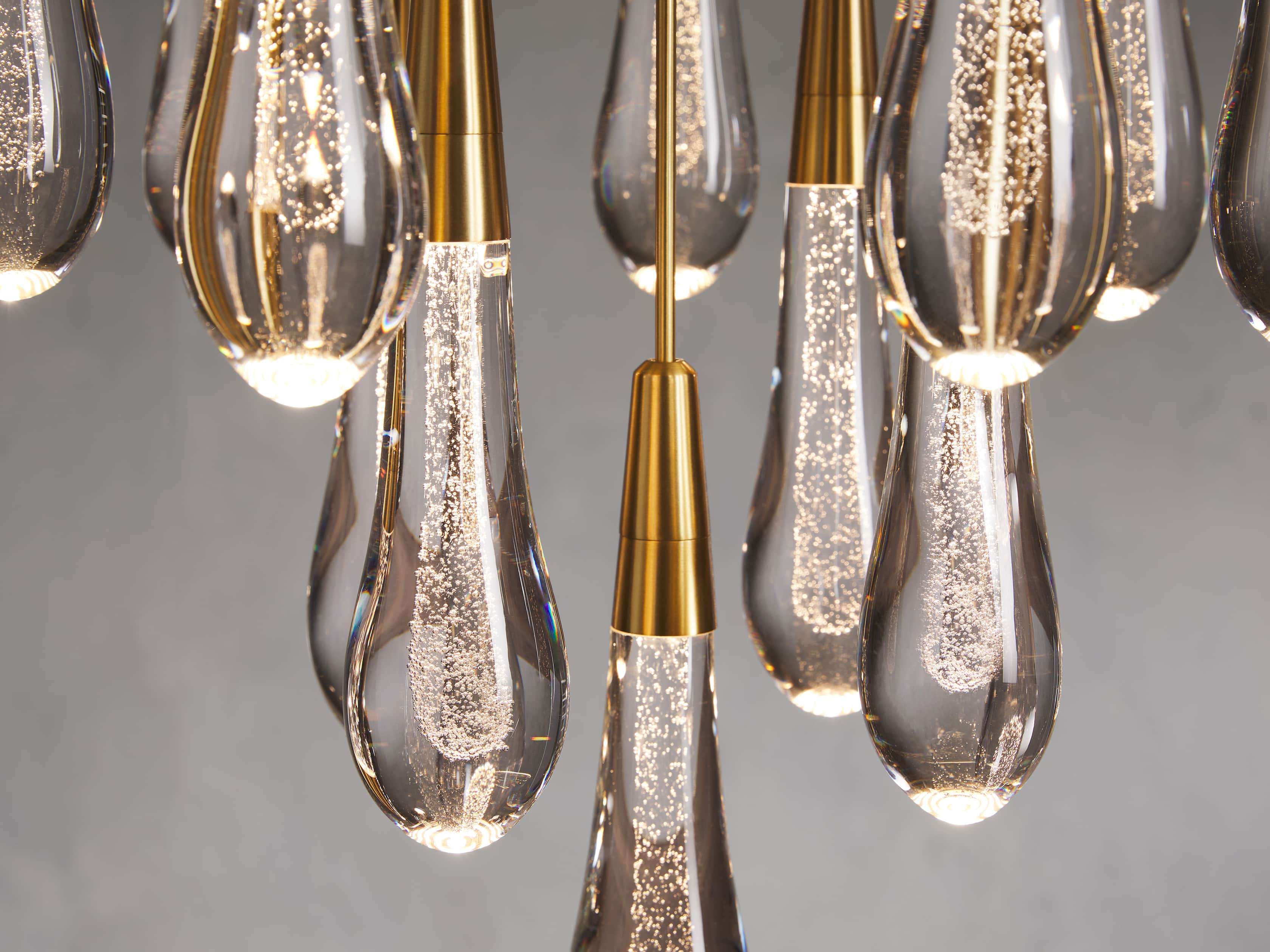 Solitaire Raindrop Round Chandelier