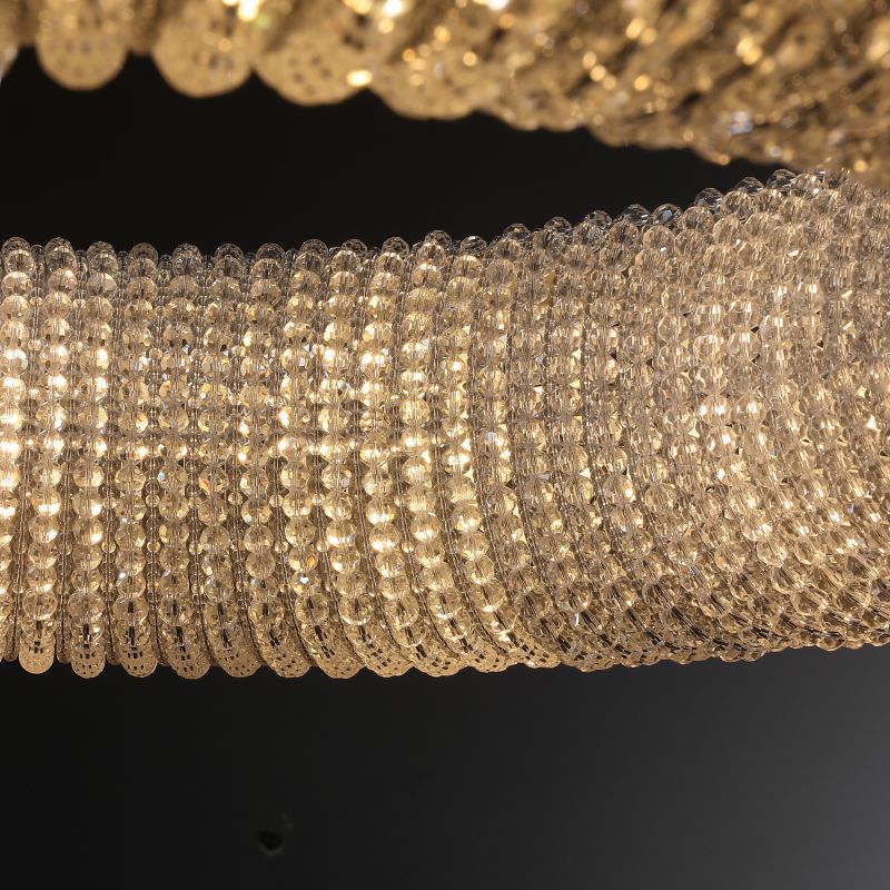 CRYSTAL HALO ROUND LED CHANDELIER 41"