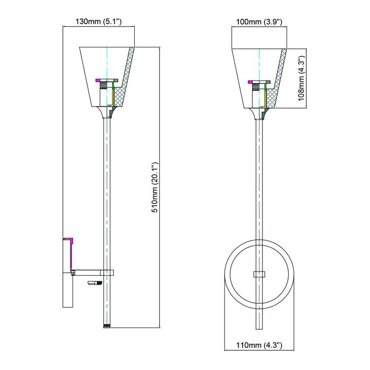 Torche De Verre Wall Sconce