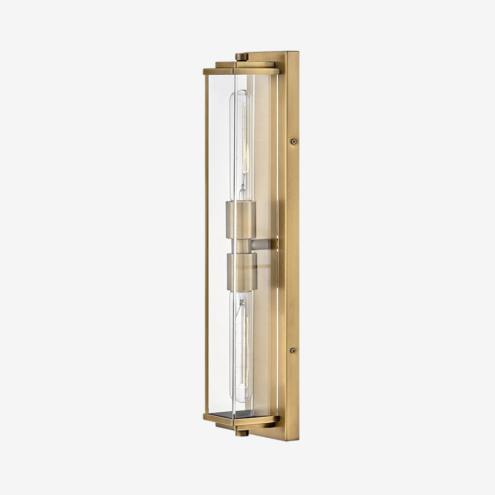 Minimalist Clear Shade Vanity Square Wall Sconce