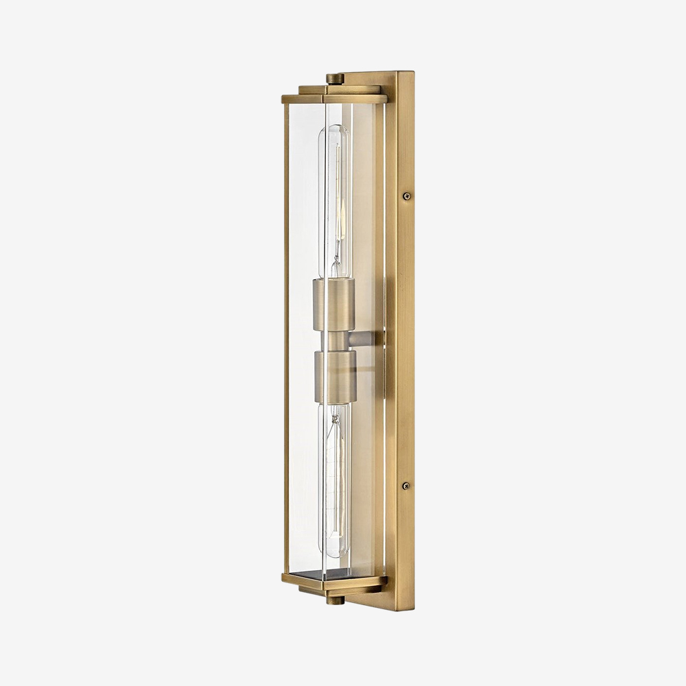Minimalist Clear Shade Vanity Square Wall Sconce