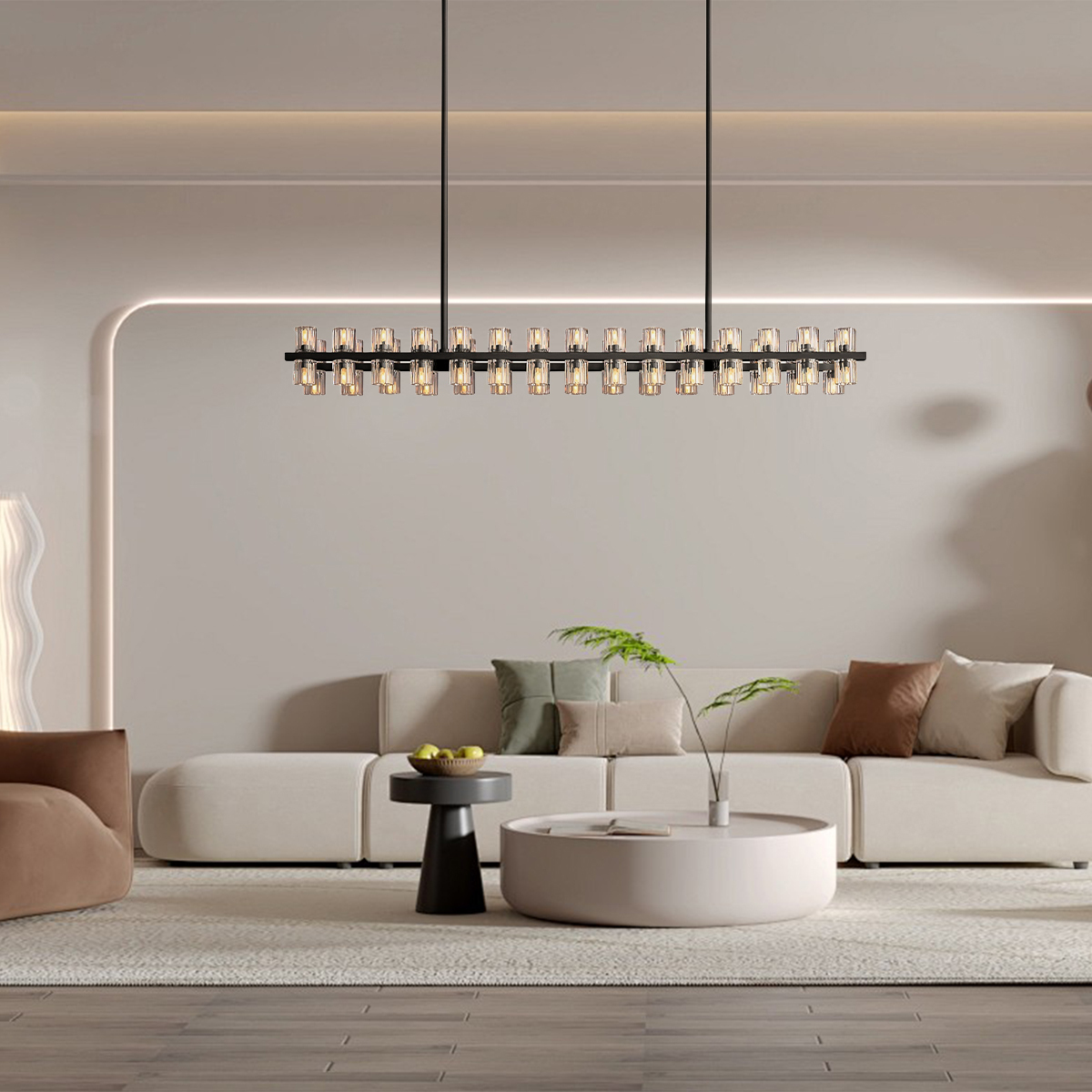 ARCACHON LED RECTANGULAR CHANDELIER 54"
