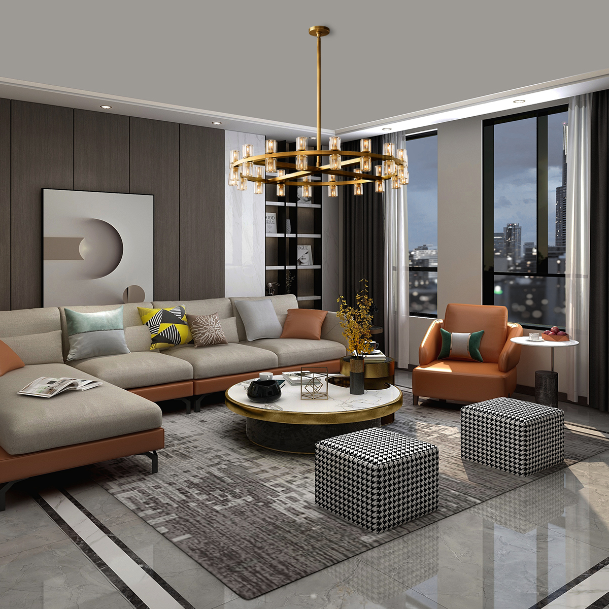 ARCACHON LED ROUND CHANDELIER 36"