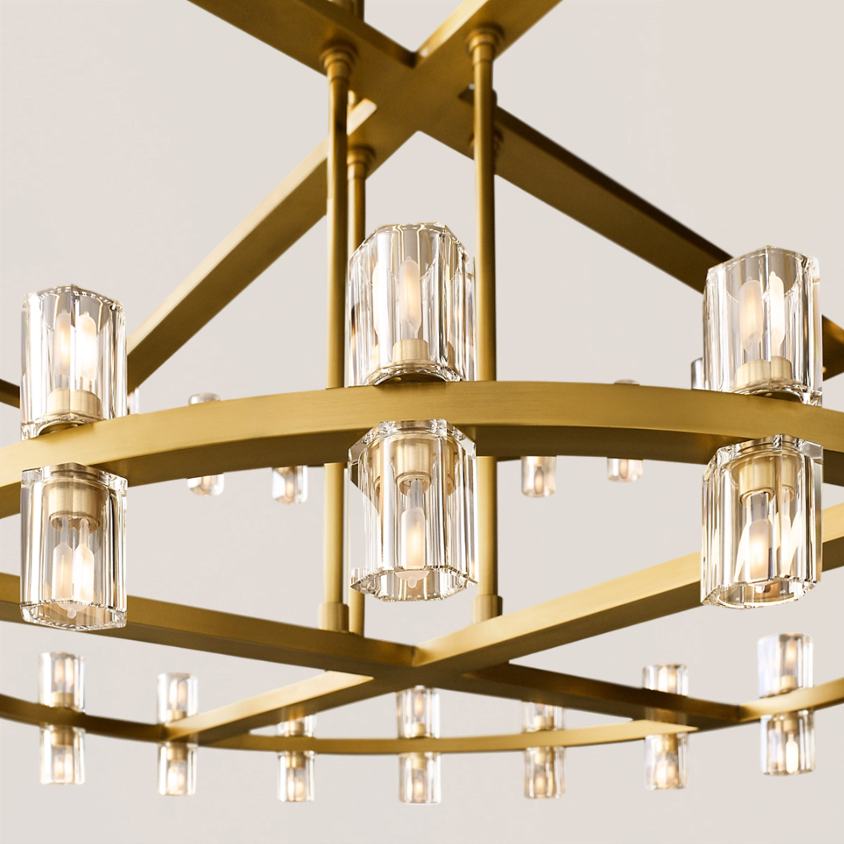 ARCACHON LED ROUND TWO-TIER CHANDELIER 60"