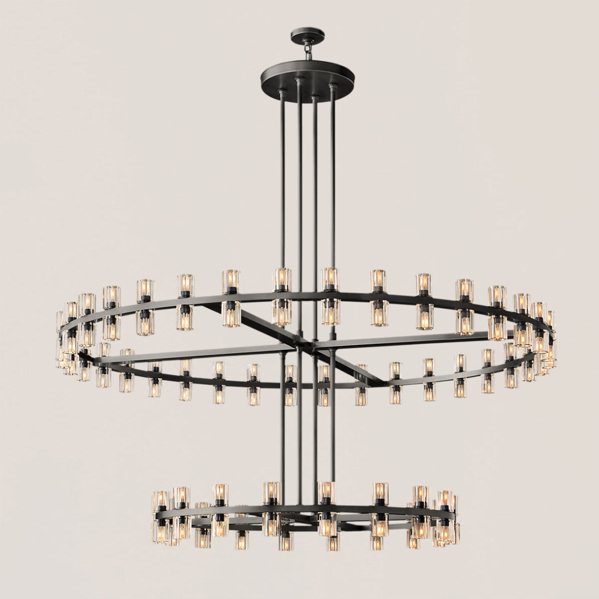 ARCACHON LED ROUND TWO-TIER CHANDELIER 60"