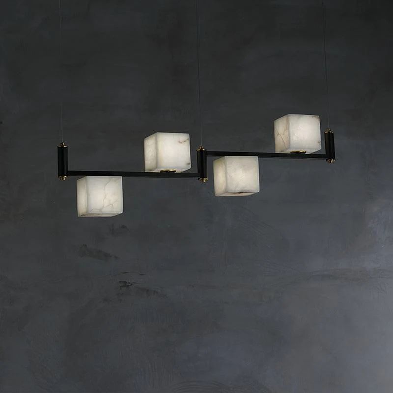 Alabaster Cubic Dining Table Pendant-HiLamps