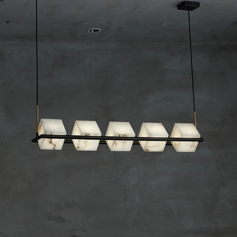 Alabaster Cubic Dining Table Pendant-HiLamps