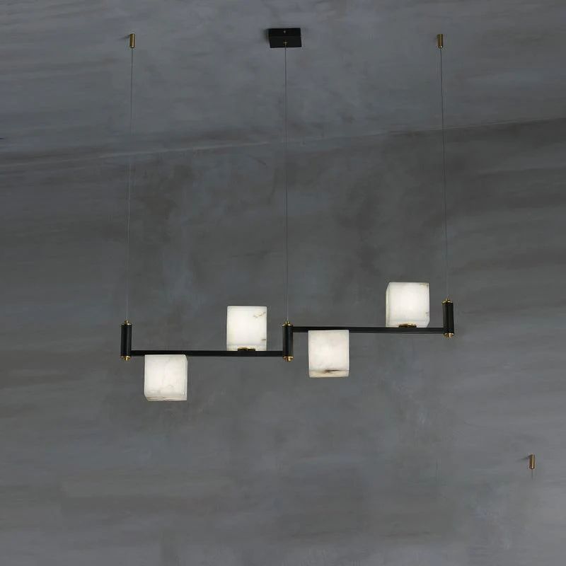 Alabaster Cubic Dining Table Pendant-HiLamps