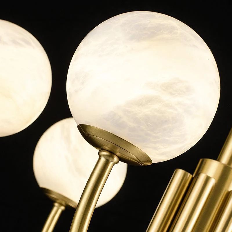 Alabaster Modern Brass Chandelier-HiLamps