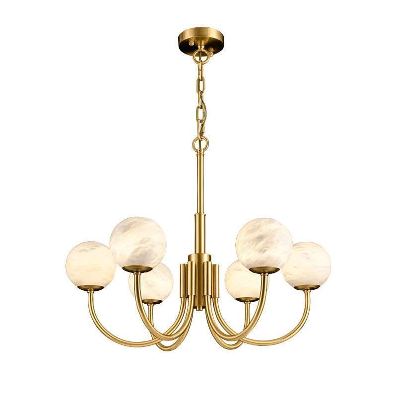Alabaster Modern Brass Chandelier-HiLamps