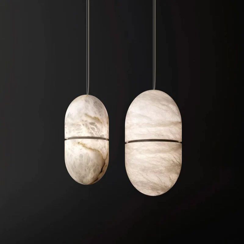 Alabaster Oval Pendant-HiLamps