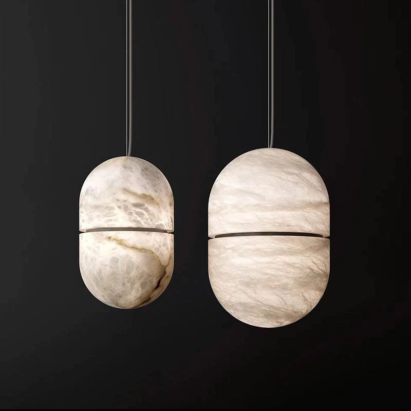 Alabaster Oval Pendant-HiLamps