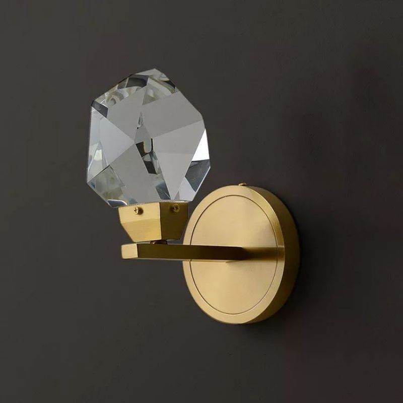 Avondale Faceted Crystal Prisms Short Wall Sconce-HiLamps