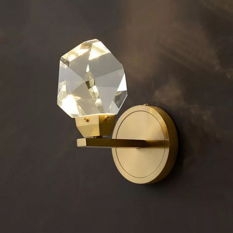 Avondale Faceted Crystal Prisms Short Wall Sconce-HiLamps