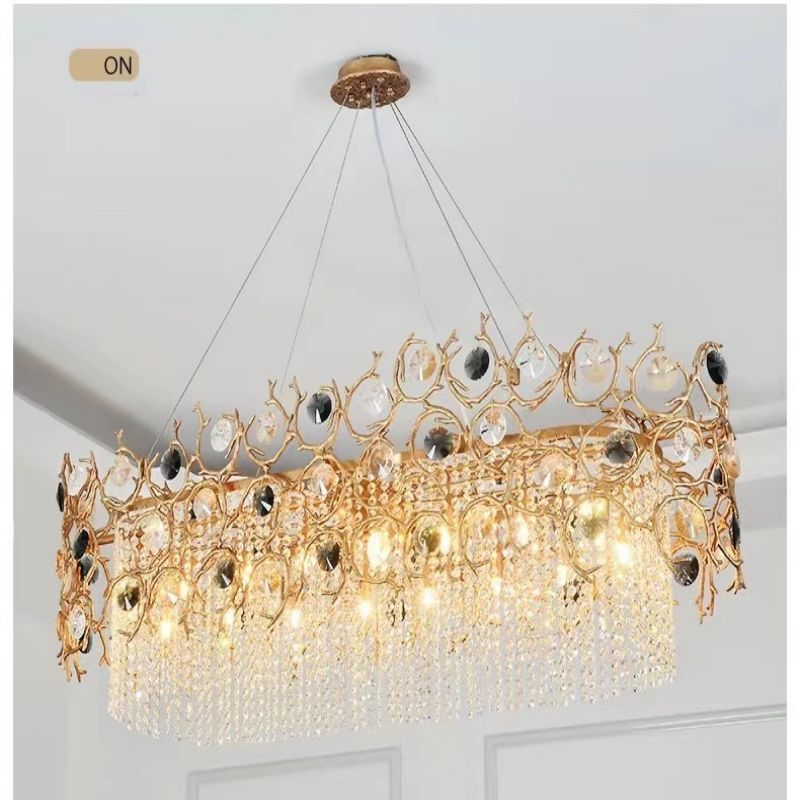 Art Dining Crystal Branch Chandelier-HiLamps