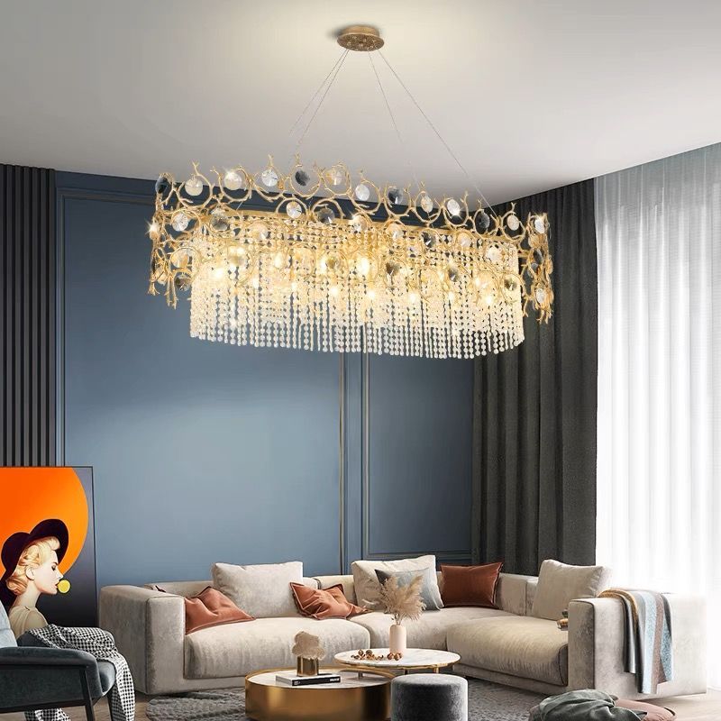 Art Dining Crystal Branch Chandelier-HiLamps