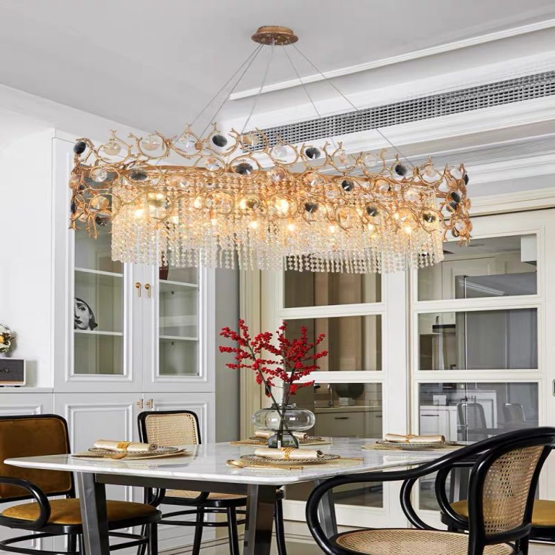 Art Dining Crystal Branch Chandelier-HiLamps