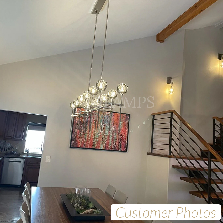 Boule De Cristal Clear Glass Linear Chandelier 48"