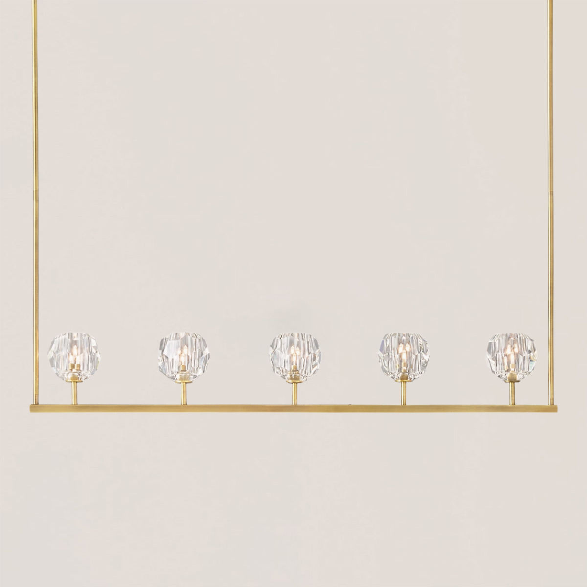 BOULE DE CRISTAL CLEAR GLASS LINEAR CHANDELIER 48"
