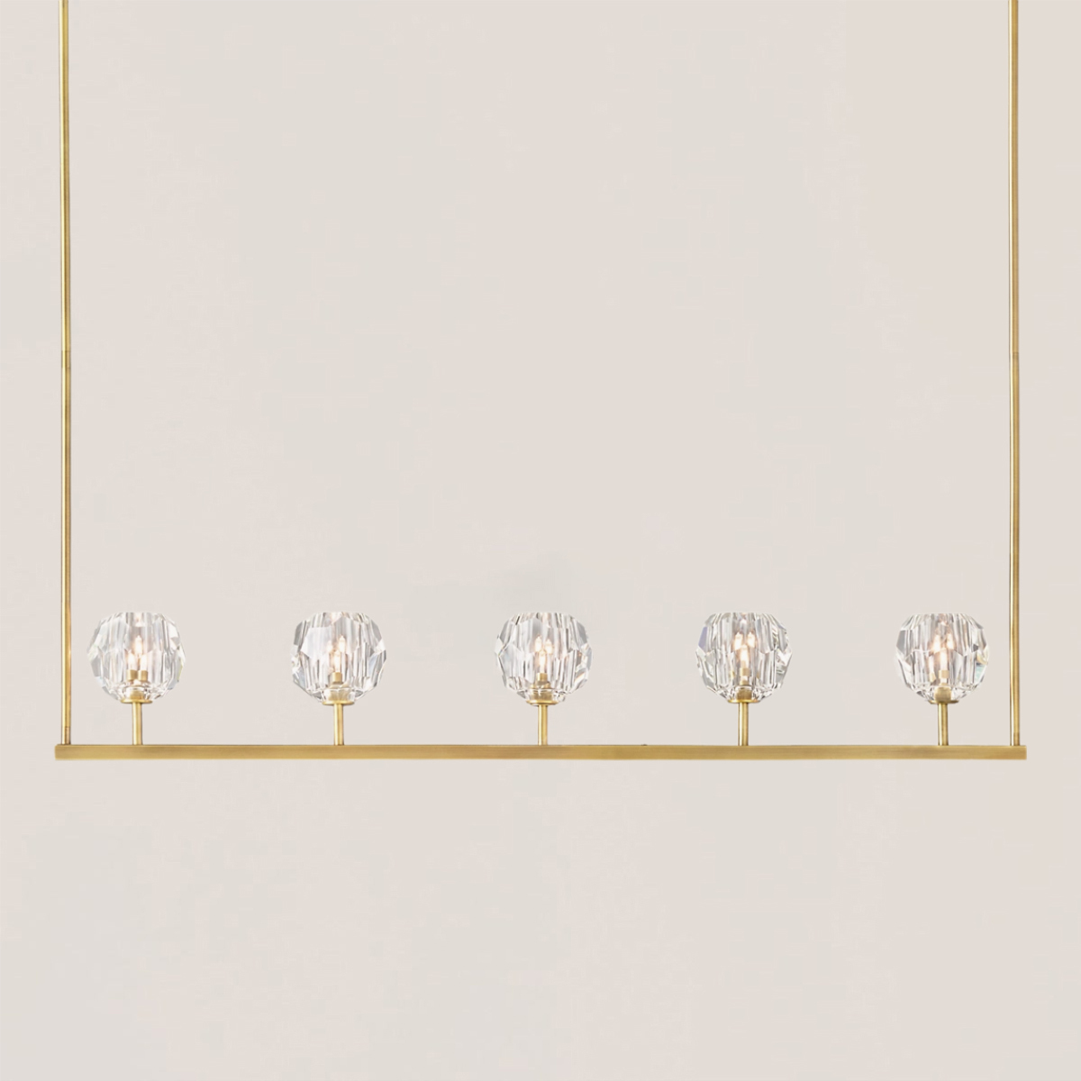 BOULE DE CRISTAL CLEAR GLASS LINEAR CHANDELIER 48"