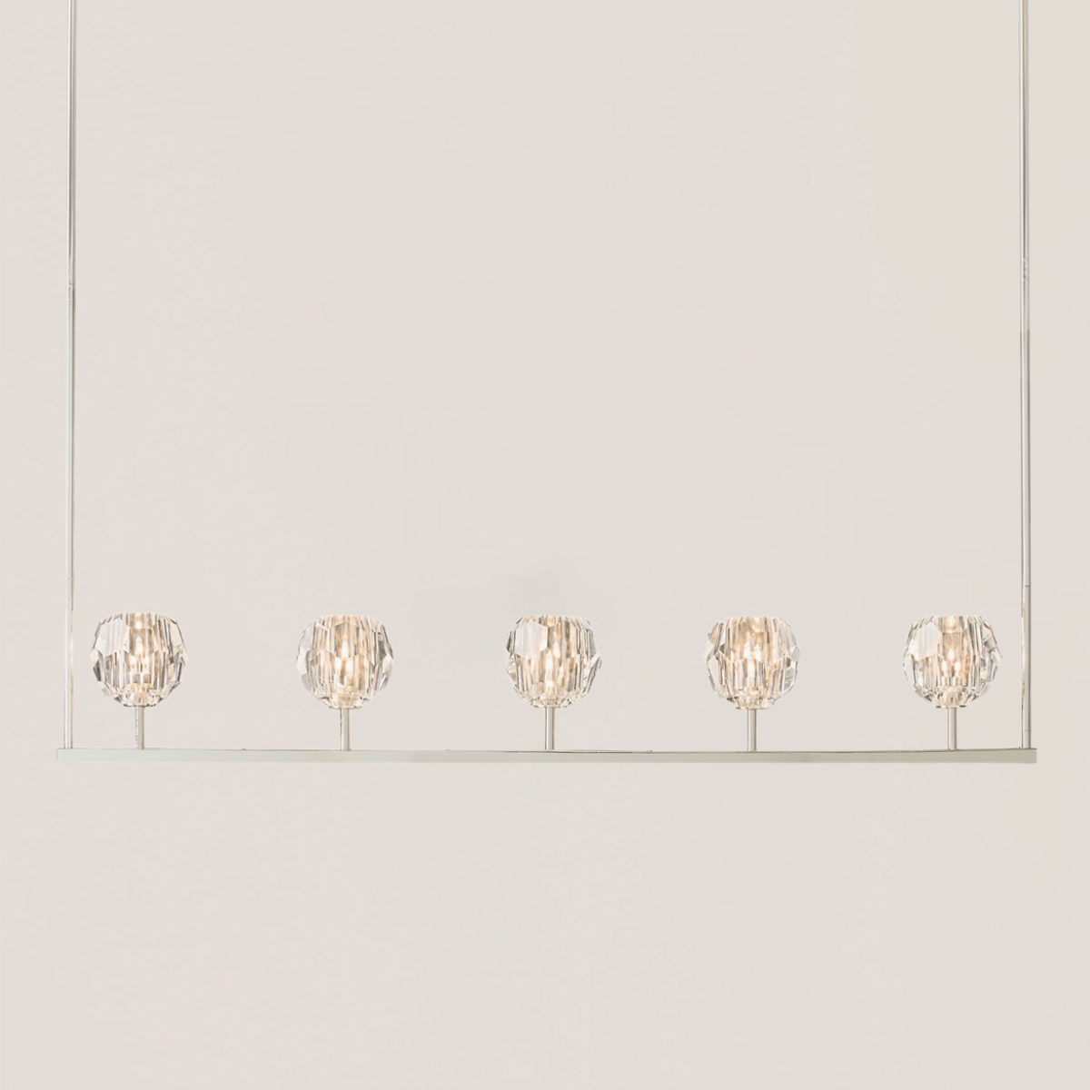 BOULE DE CRISTAL CLEAR GLASS LINEAR CHANDELIER 48"