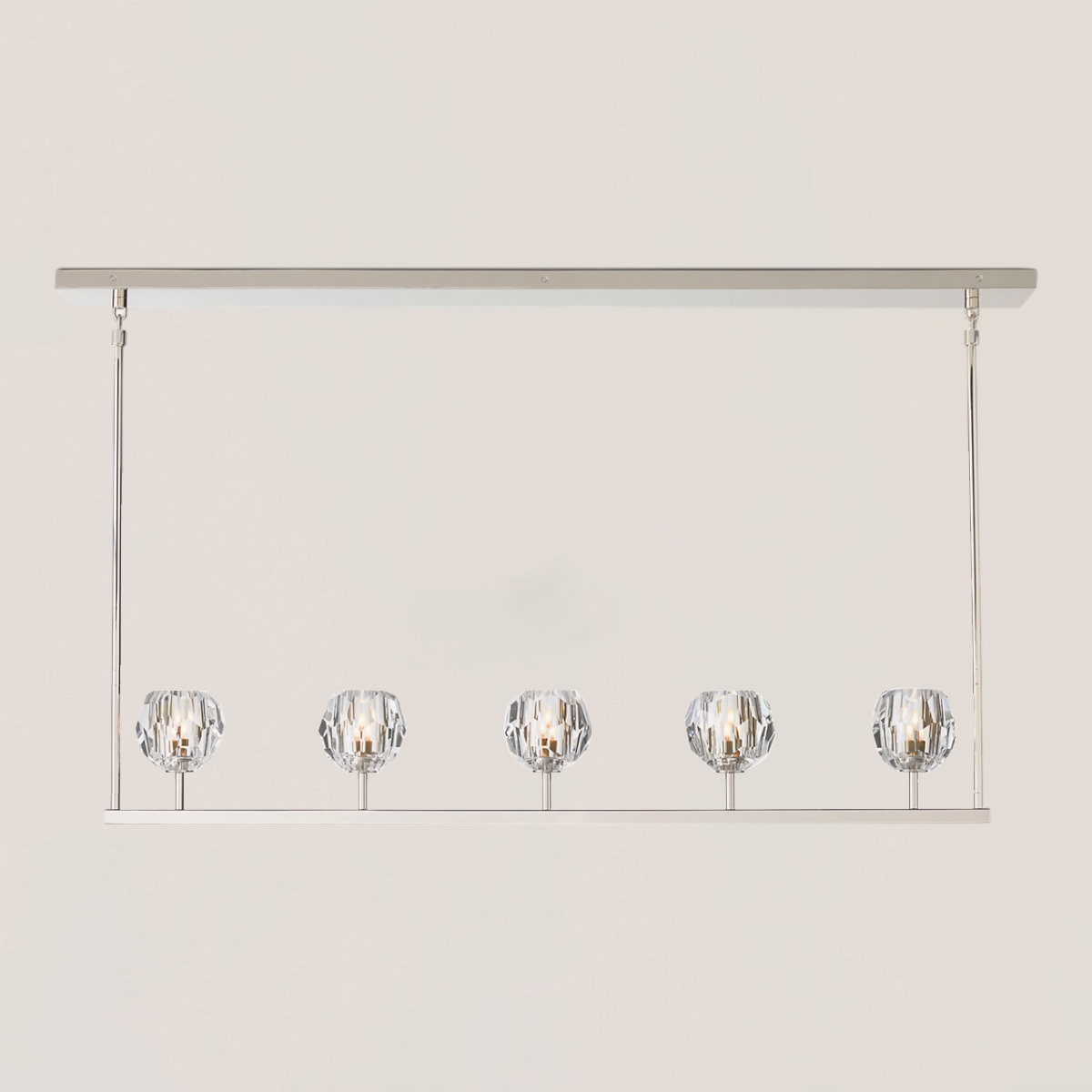 BOULE DE CRISTAL CLEAR GLASS LINEAR CHANDELIER 48"