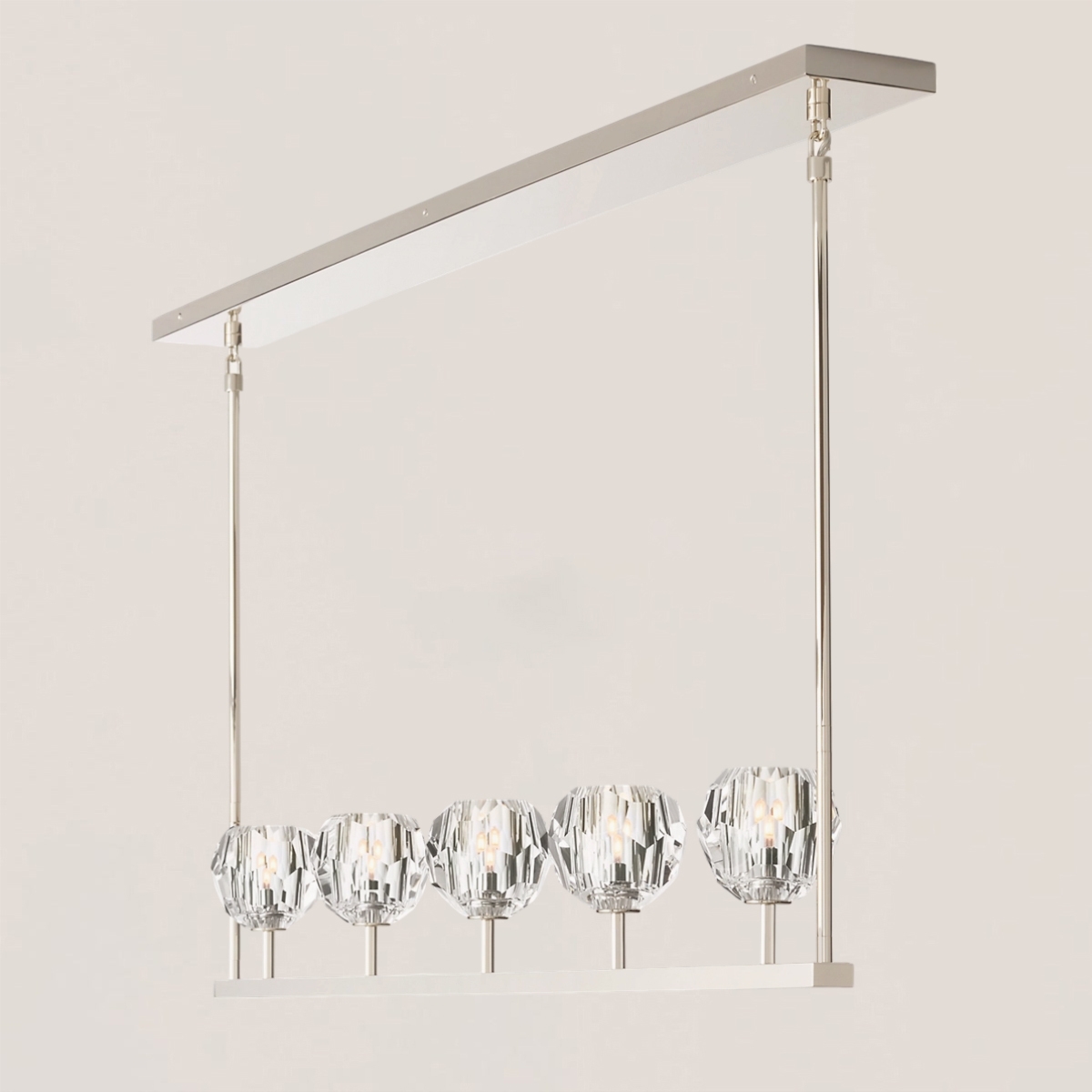 BOULE DE CRISTAL CLEAR GLASS LINEAR CHANDELIER 48"