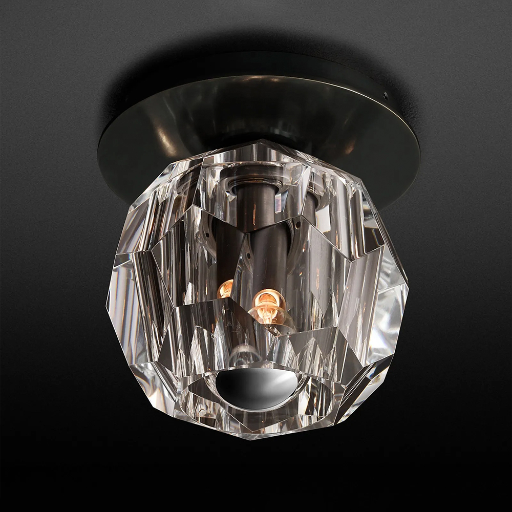 BOULE DE CRISTAL GLASS PETITE FLUSHMOUNT