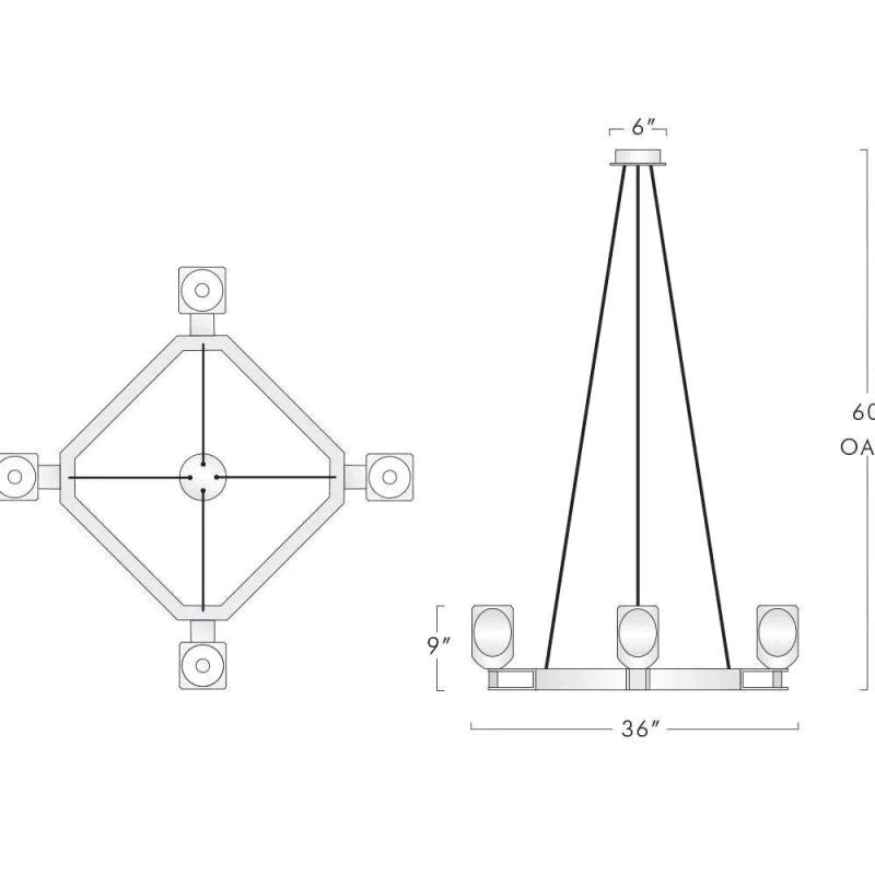 Bluefield Contemporary 4-Lights Square Pendant-HiLamps
