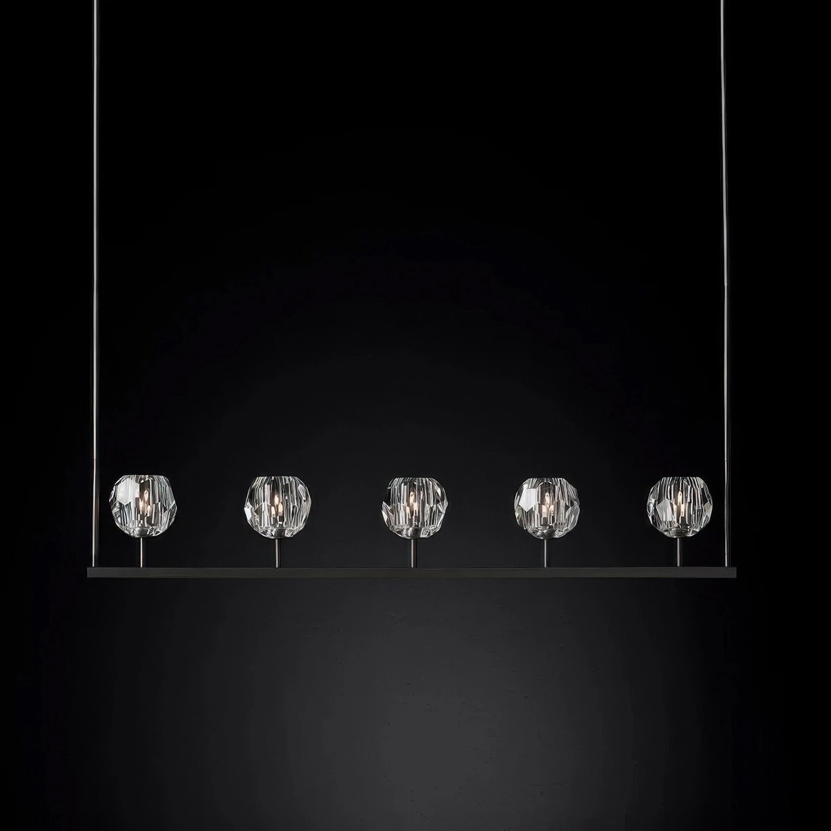 Boule De Cristal Glass Linear Chandelier