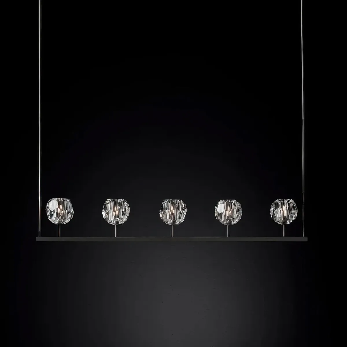 Boule De Cristal Glass Linear Chandelier