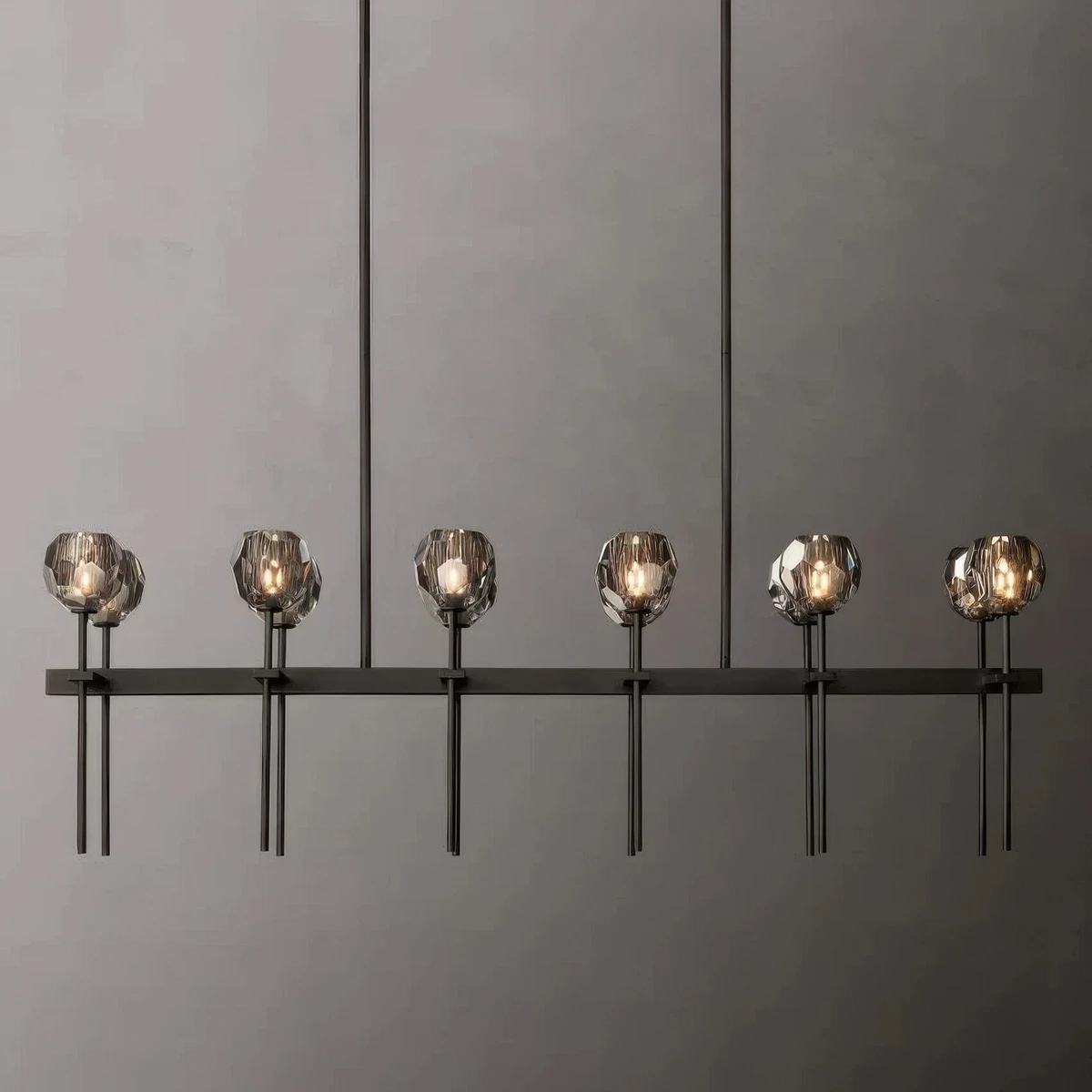 Boule De Cristal Glass Double Linear Chandelier