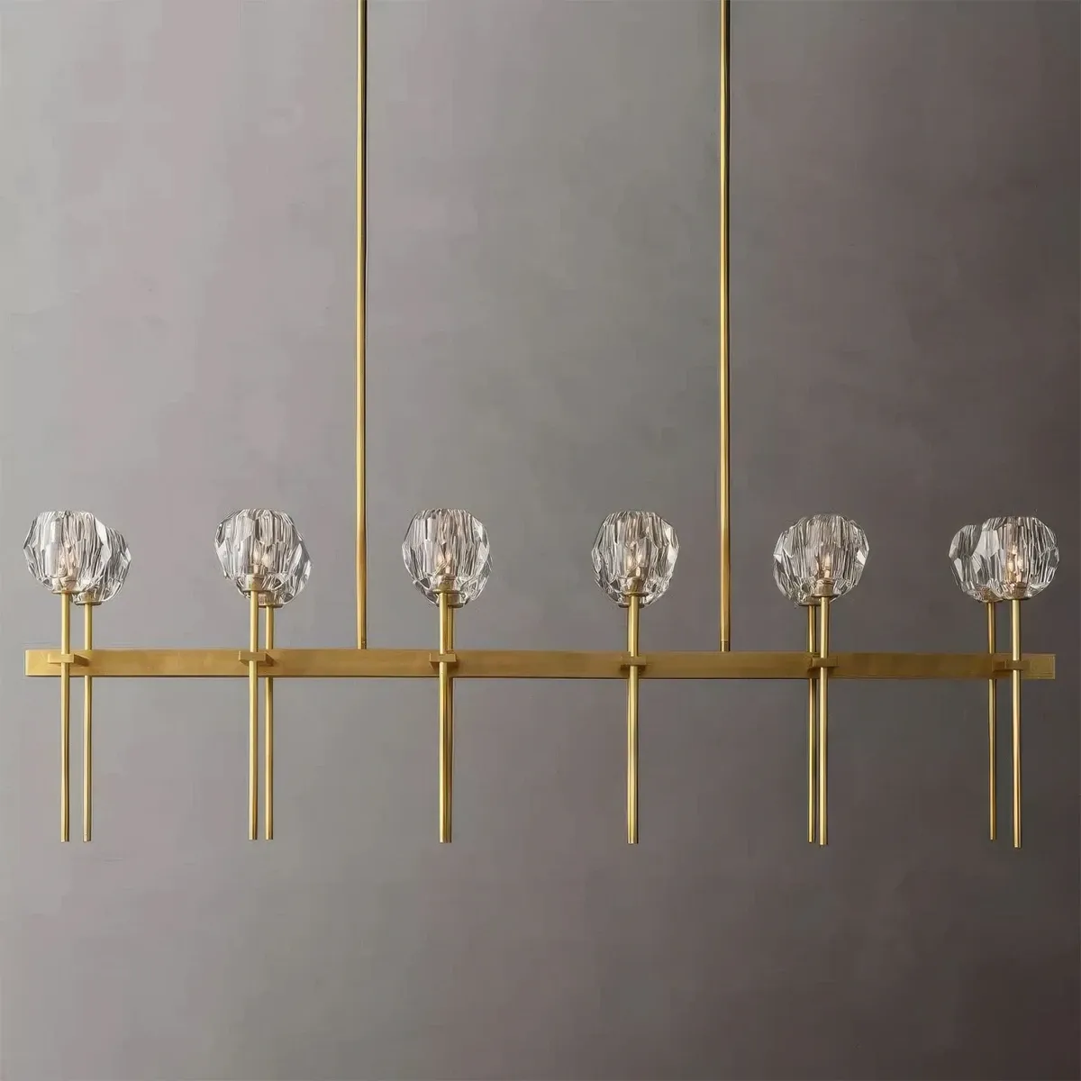 Boule De Cristal Glass Double Linear Chandelier
