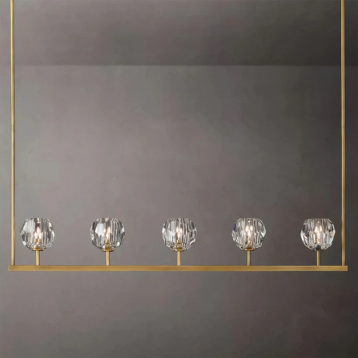 Boule De Cristal Glass Linear Chandelier