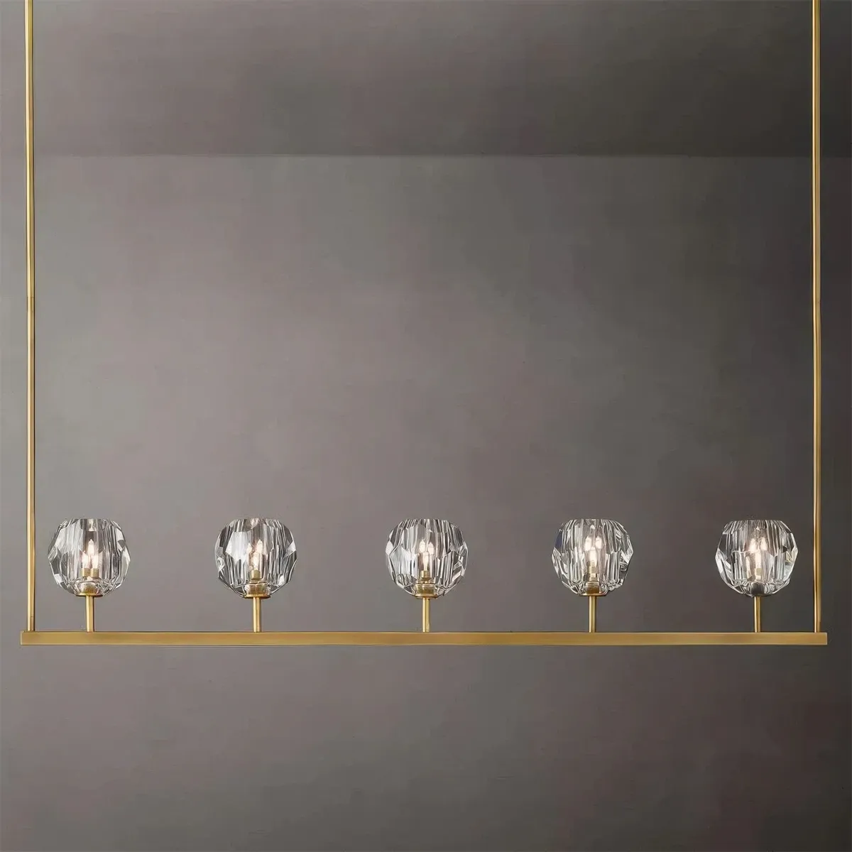 Boule De Cristal Glass Linear Chandelier