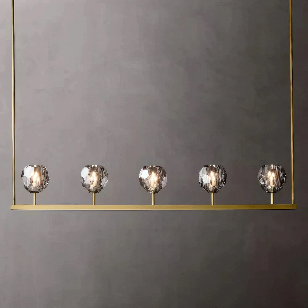 Boule De Cristal Glass Linear Chandelier